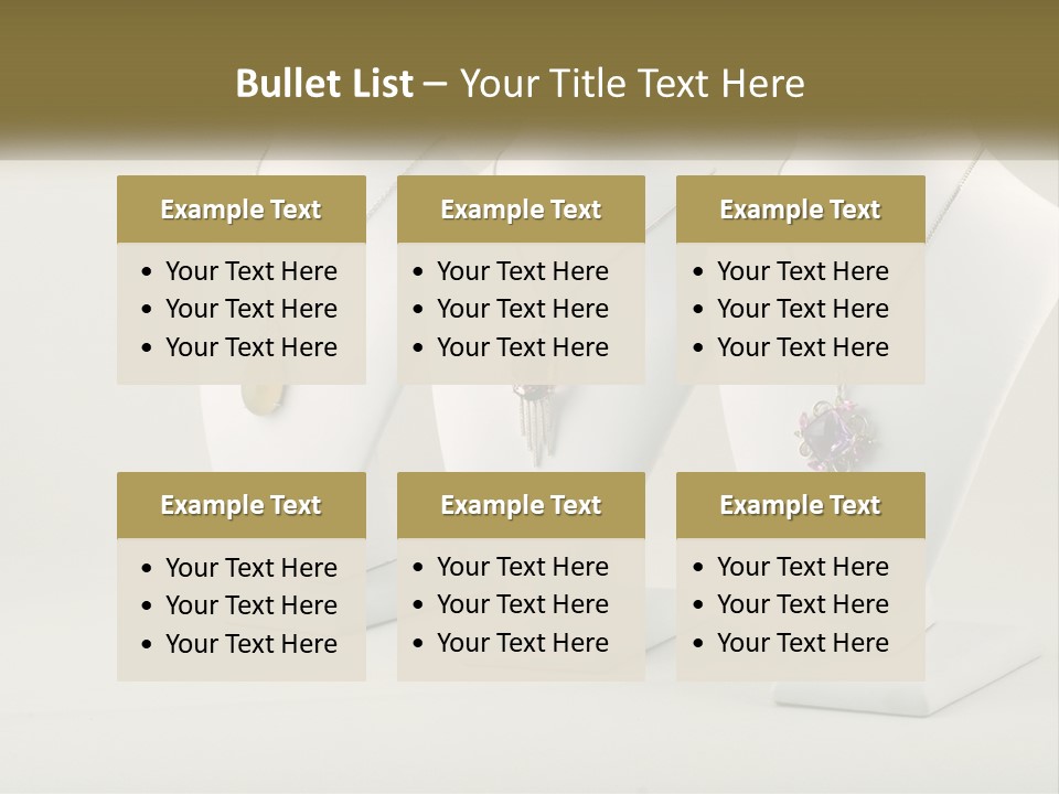 Three White Mannequins With Necklaces On Them PowerPoint Template