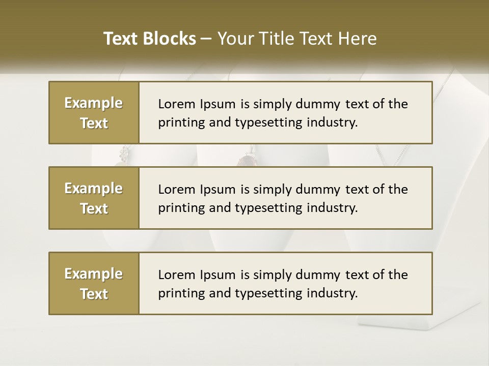 Three White Mannequins With Necklaces On Them PowerPoint Template