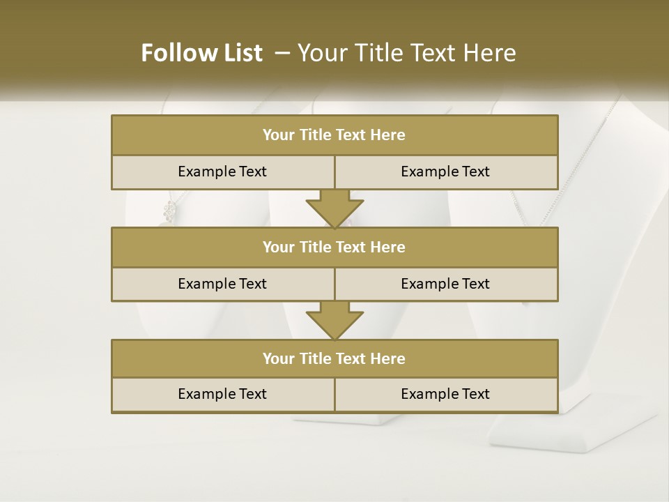 Three White Mannequins With Necklaces On Them PowerPoint Template