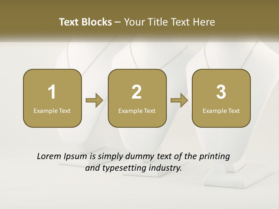 Three White Mannequins With Necklaces On Them PowerPoint Template