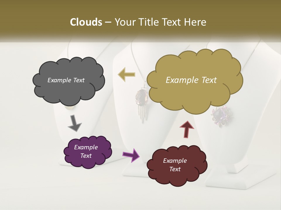 Three White Mannequins With Necklaces On Them PowerPoint Template