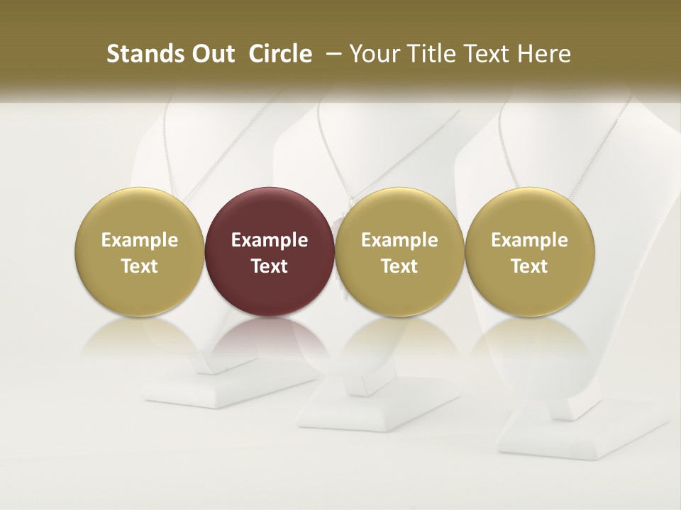 Three White Mannequins With Necklaces On Them PowerPoint Template