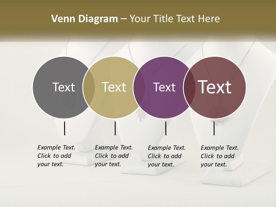 Three White Mannequins With Necklaces On Them PowerPoint Template