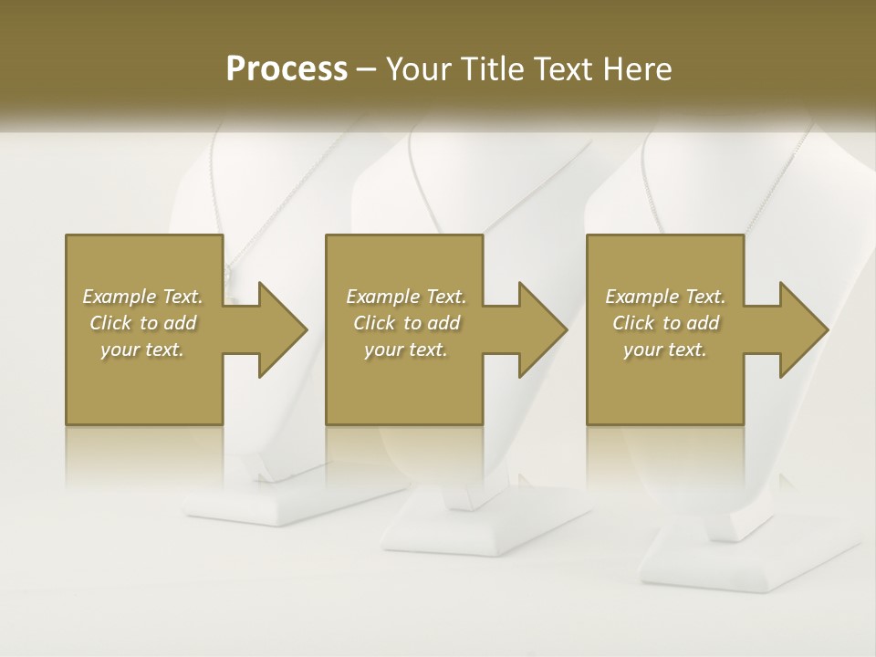 Three White Mannequins With Necklaces On Them PowerPoint Template