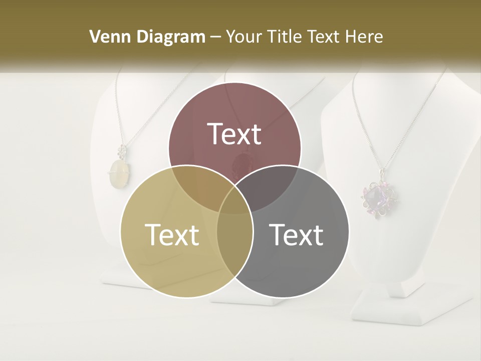 Three White Mannequins With Necklaces On Them PowerPoint Template