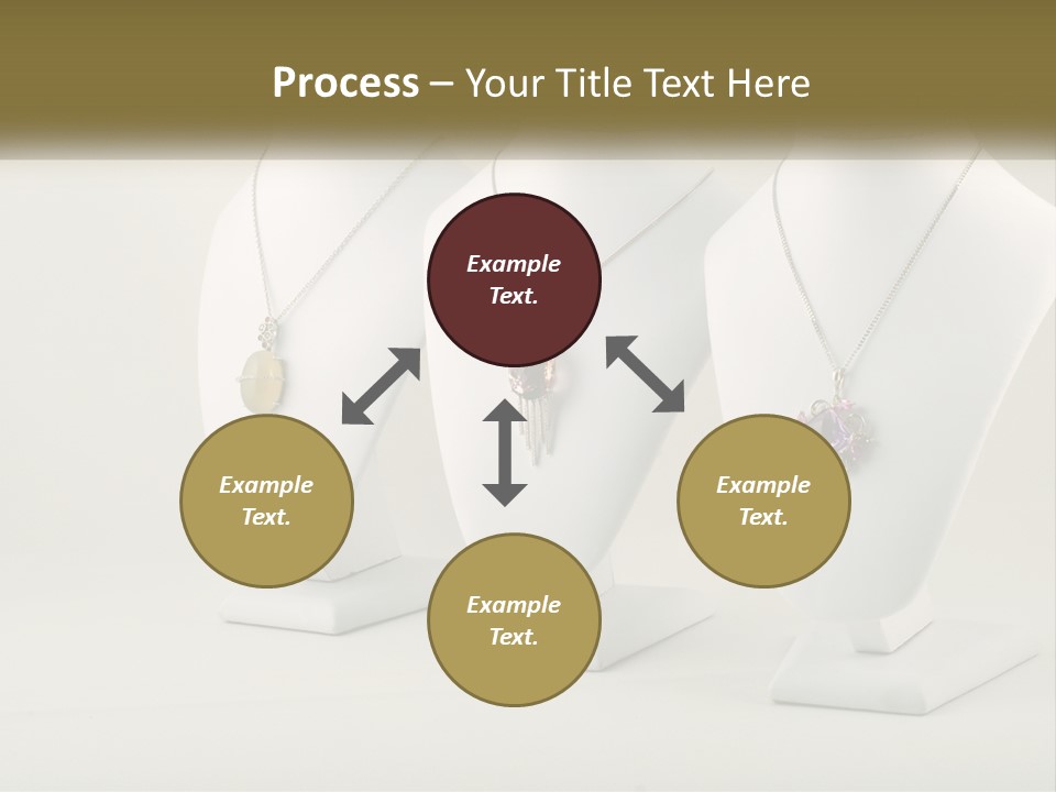 Three White Mannequins With Necklaces On Them PowerPoint Template