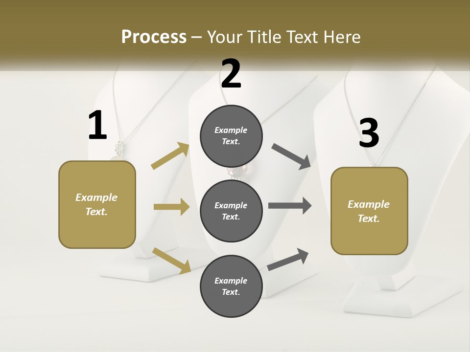 Three White Mannequins With Necklaces On Them PowerPoint Template