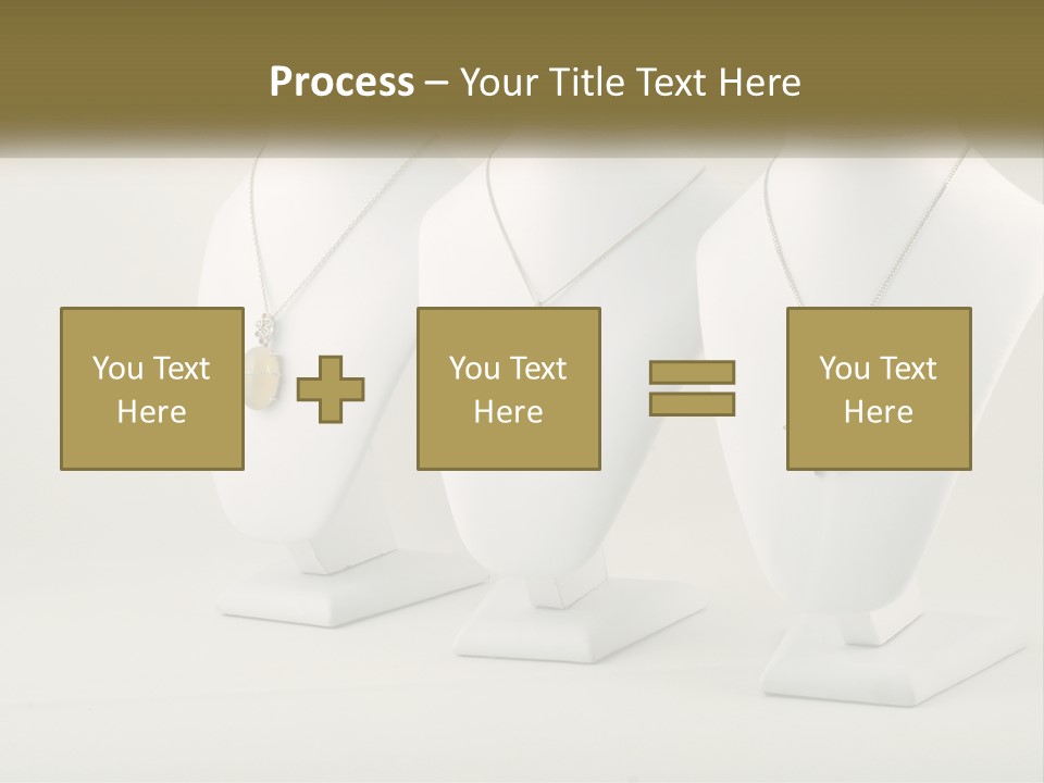 Three White Mannequins With Necklaces On Them PowerPoint Template