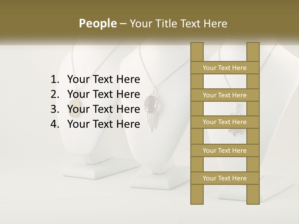 Three White Mannequins With Necklaces On Them PowerPoint Template