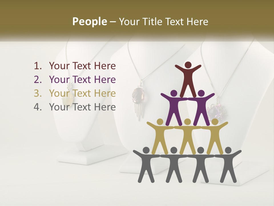 Three White Mannequins With Necklaces On Them PowerPoint Template