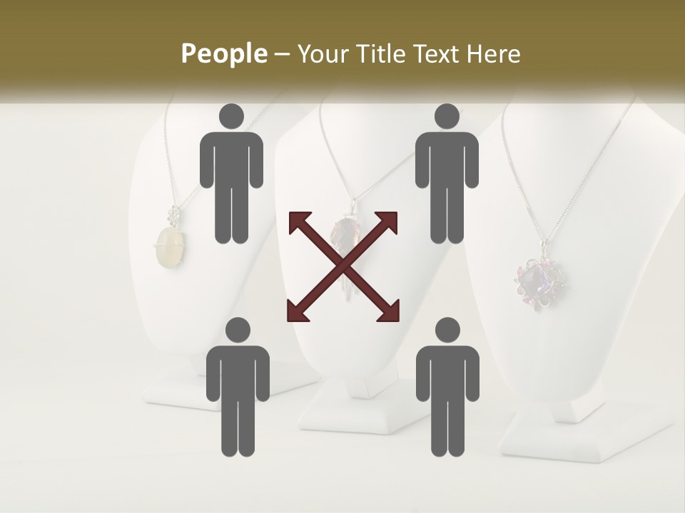 Three White Mannequins With Necklaces On Them PowerPoint Template
