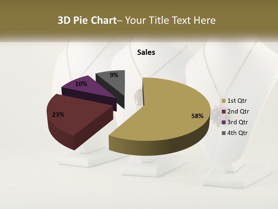 Three White Mannequins With Necklaces On Them PowerPoint Template