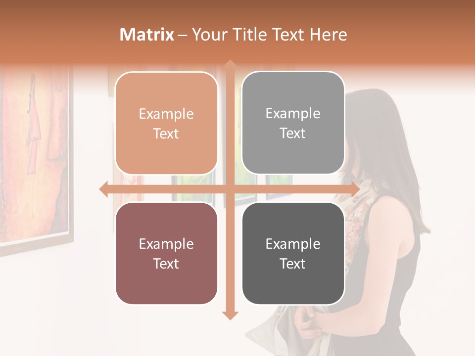 A Woman Looking At Paintings On A Wall PowerPoint Template