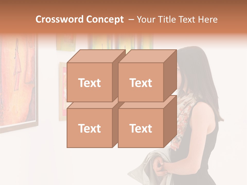 A Woman Looking At Paintings On A Wall PowerPoint Template