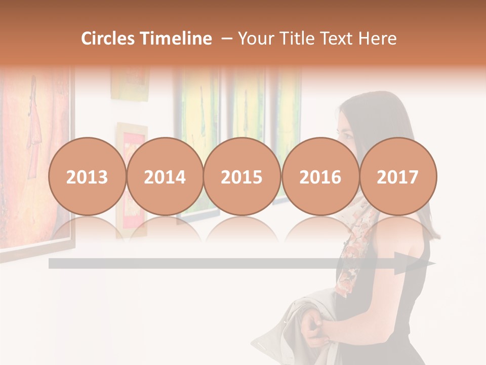 A Woman Looking At Paintings On A Wall PowerPoint Template