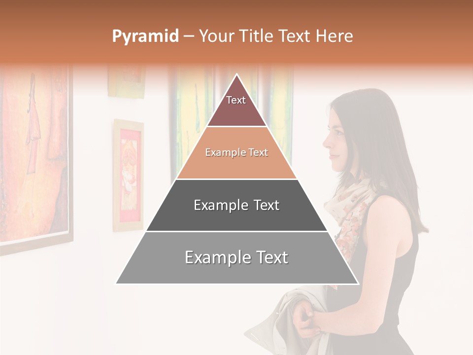 A Woman Looking At Paintings On A Wall PowerPoint Template