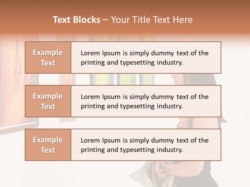 A Woman Looking At Paintings On A Wall PowerPoint Template