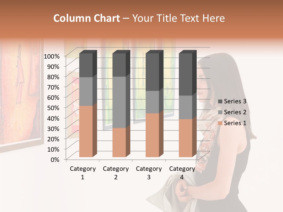 A Woman Looking At Paintings On A Wall PowerPoint Template
