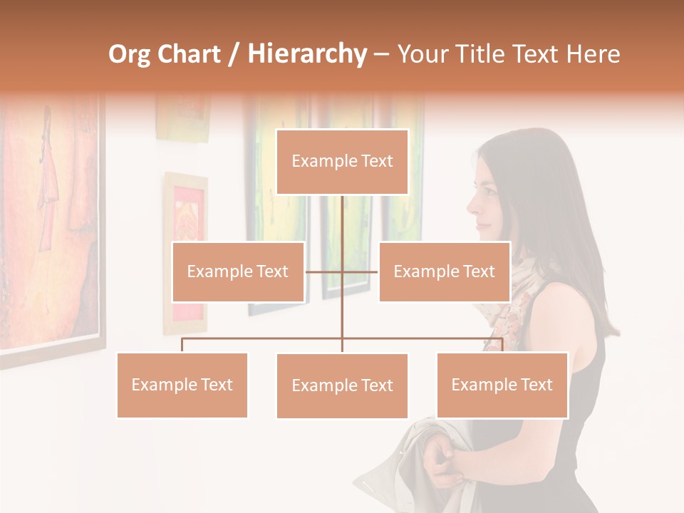 A Woman Looking At Paintings On A Wall PowerPoint Template