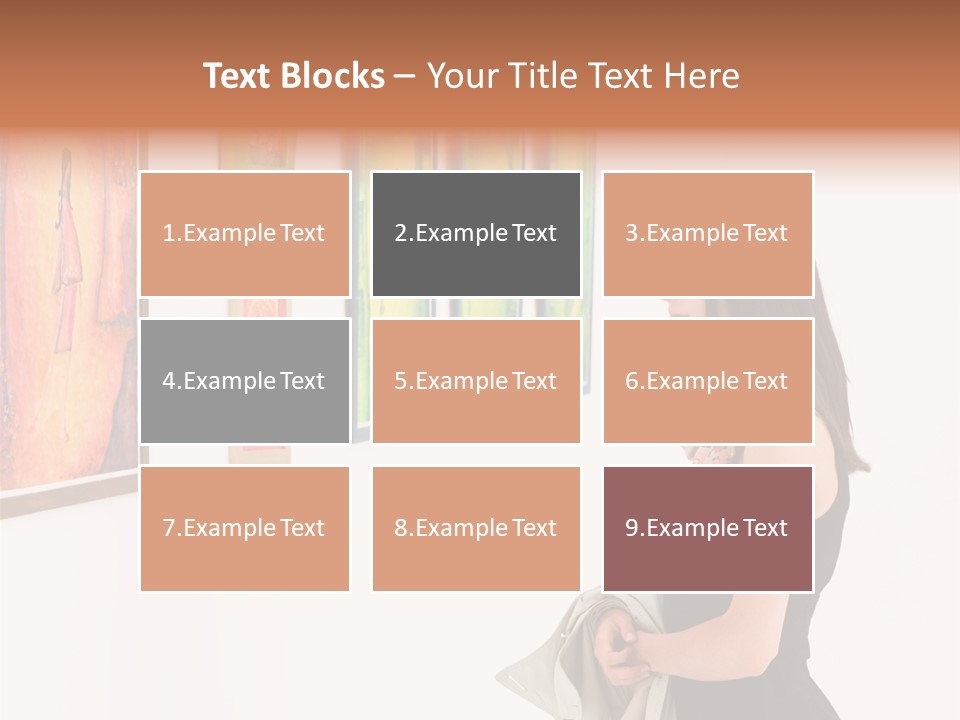 A Woman Looking At Paintings On A Wall PowerPoint Template