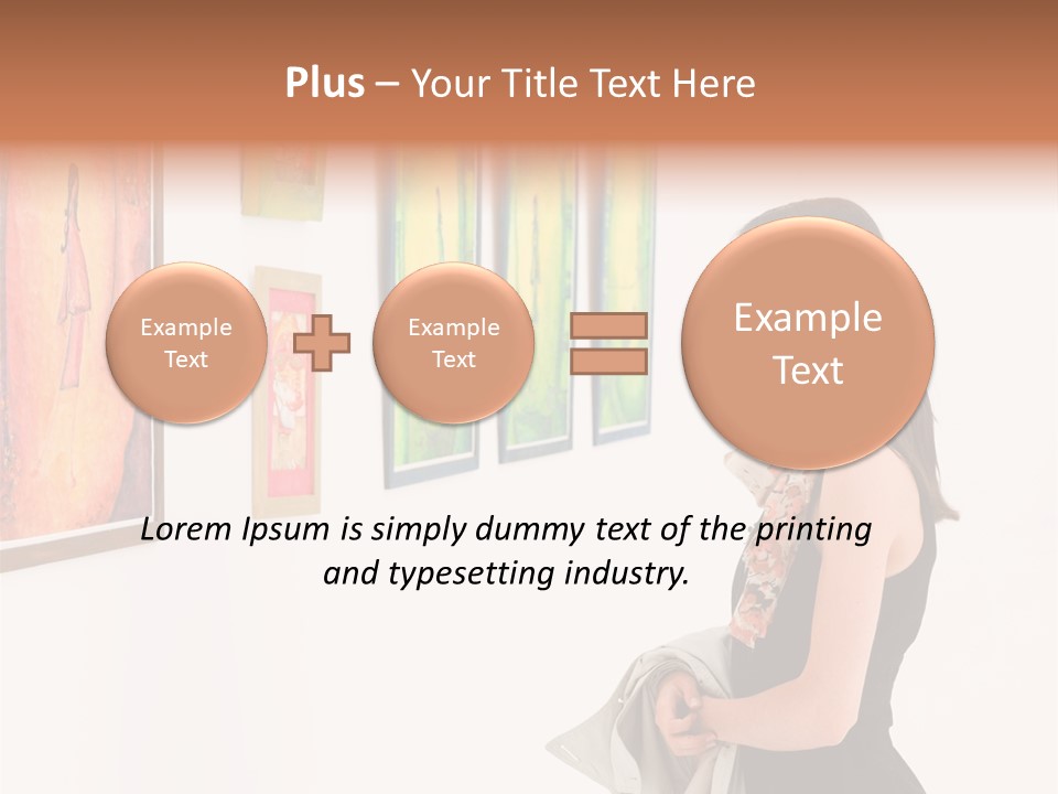 A Woman Looking At Paintings On A Wall PowerPoint Template