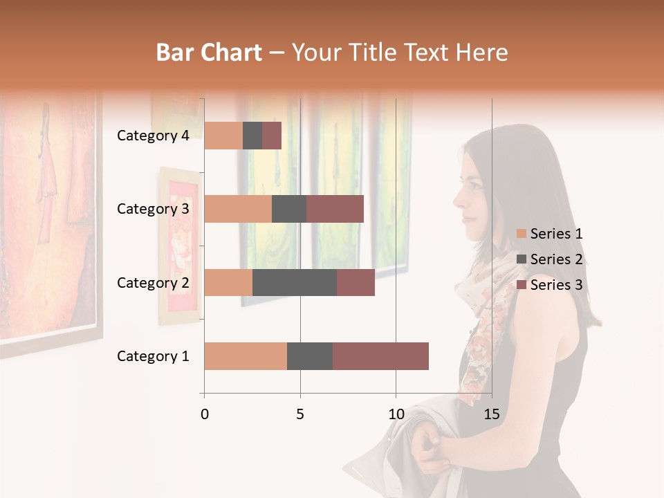 A Woman Looking At Paintings On A Wall PowerPoint Template