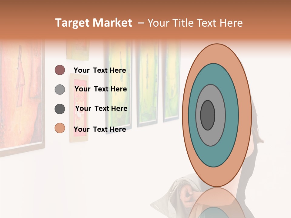 A Woman Looking At Paintings On A Wall PowerPoint Template