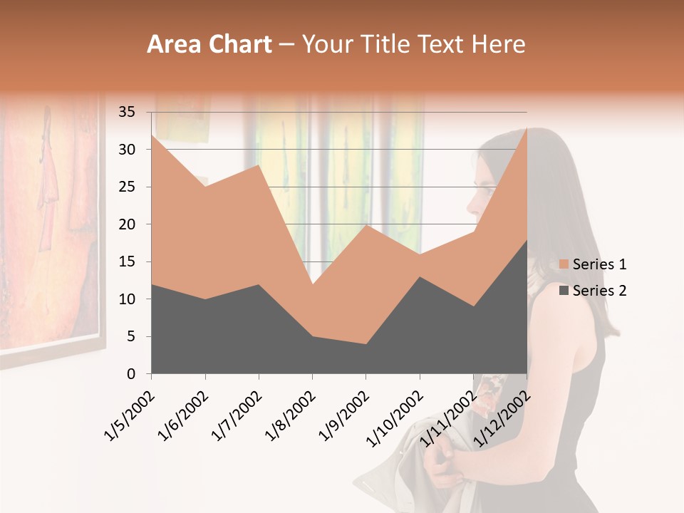 A Woman Looking At Paintings On A Wall PowerPoint Template