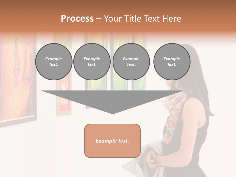A Woman Looking At Paintings On A Wall PowerPoint Template