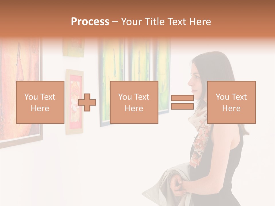 A Woman Looking At Paintings On A Wall PowerPoint Template