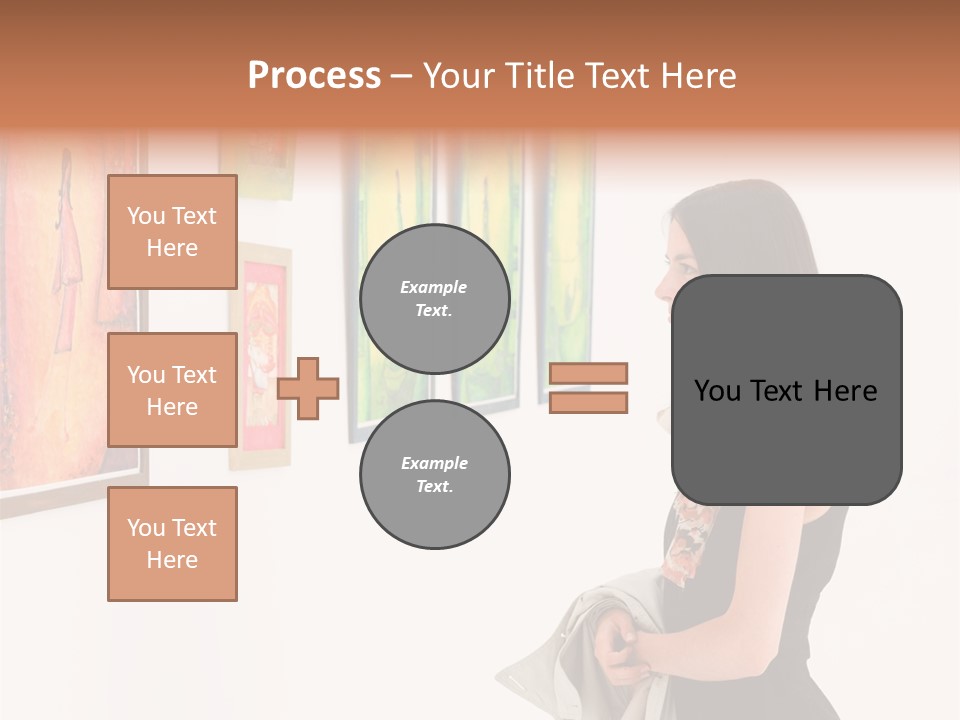 A Woman Looking At Paintings On A Wall PowerPoint Template