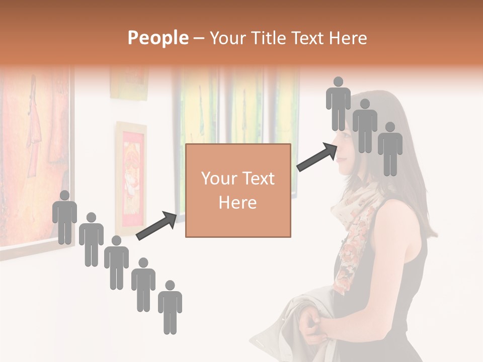 A Woman Looking At Paintings On A Wall PowerPoint Template