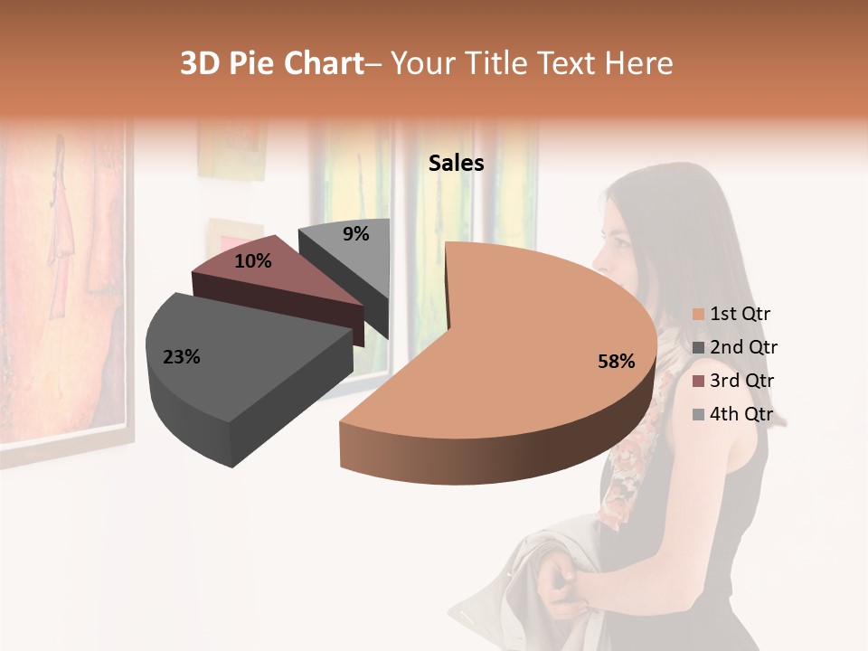 A Woman Looking At Paintings On A Wall PowerPoint Template