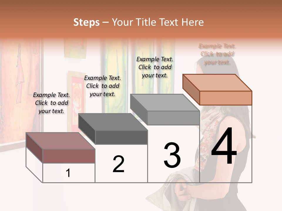 A Woman Looking At Paintings On A Wall PowerPoint Template