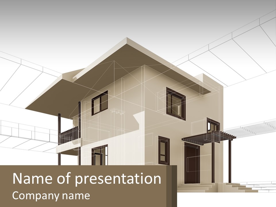 A House Is Shown With A Sign In Front Of It PowerPoint Template