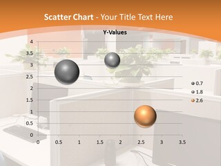 An Office With Desks And Computers In It PowerPoint Template