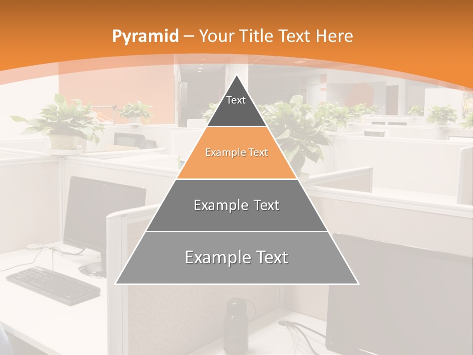 An Office With Desks And Computers In It PowerPoint Template