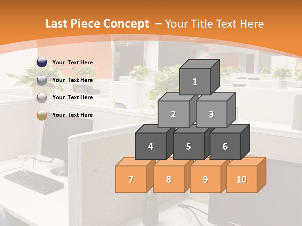 An Office With Desks And Computers In It PowerPoint Template