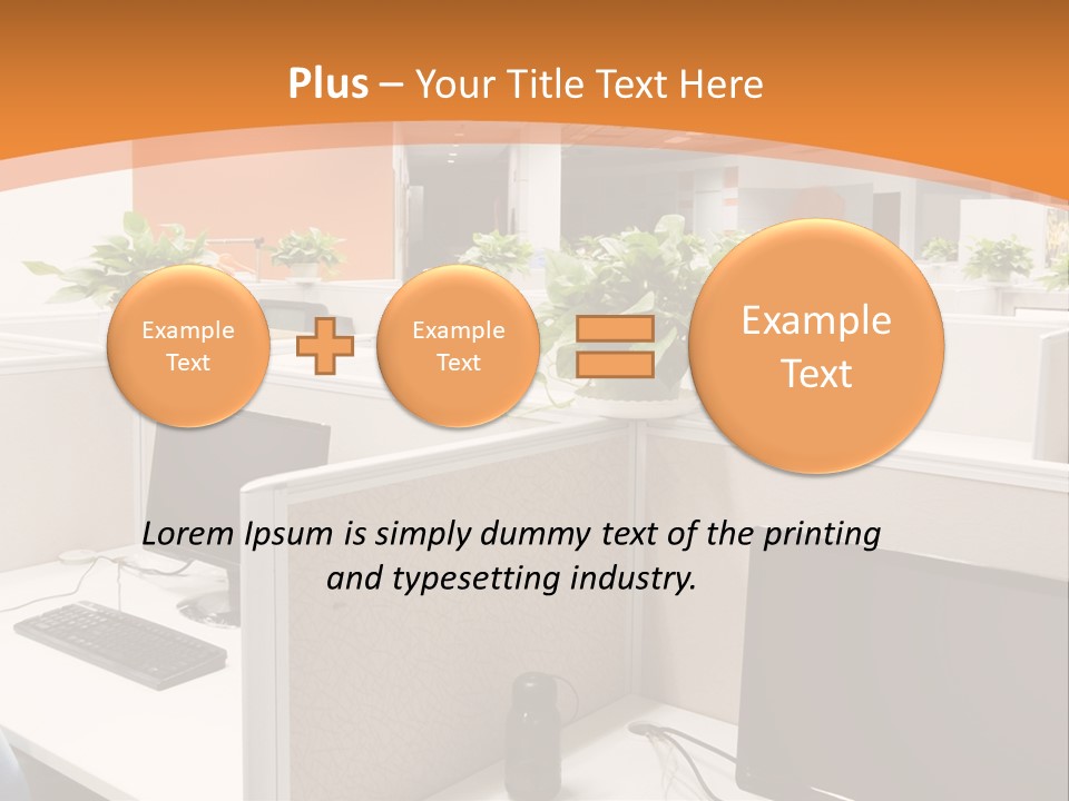 An Office With Desks And Computers In It PowerPoint Template