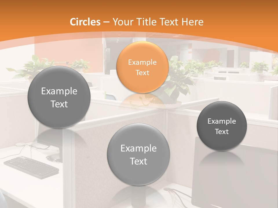 An Office With Desks And Computers In It PowerPoint Template