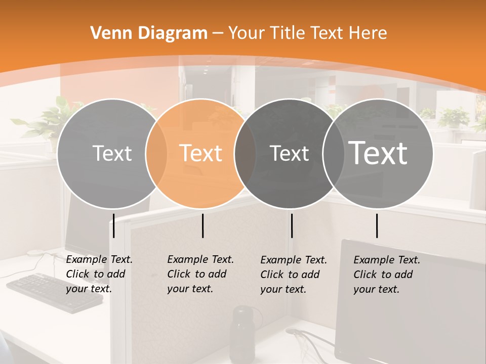 An Office With Desks And Computers In It PowerPoint Template