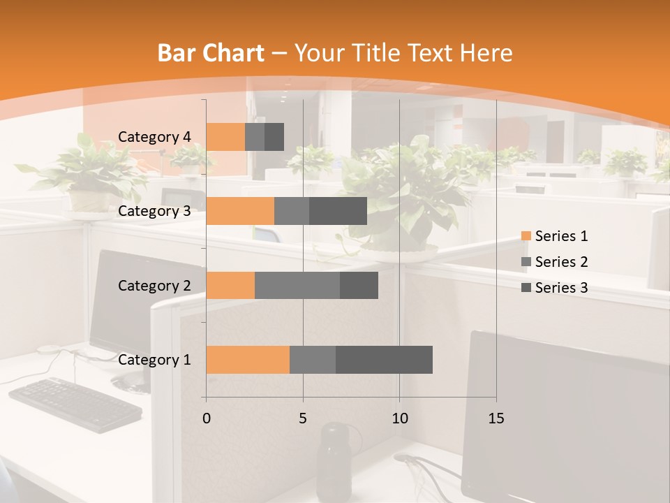 An Office With Desks And Computers In It PowerPoint Template