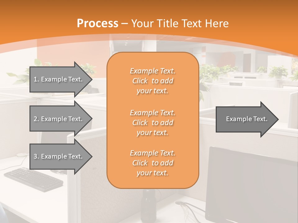 An Office With Desks And Computers In It PowerPoint Template