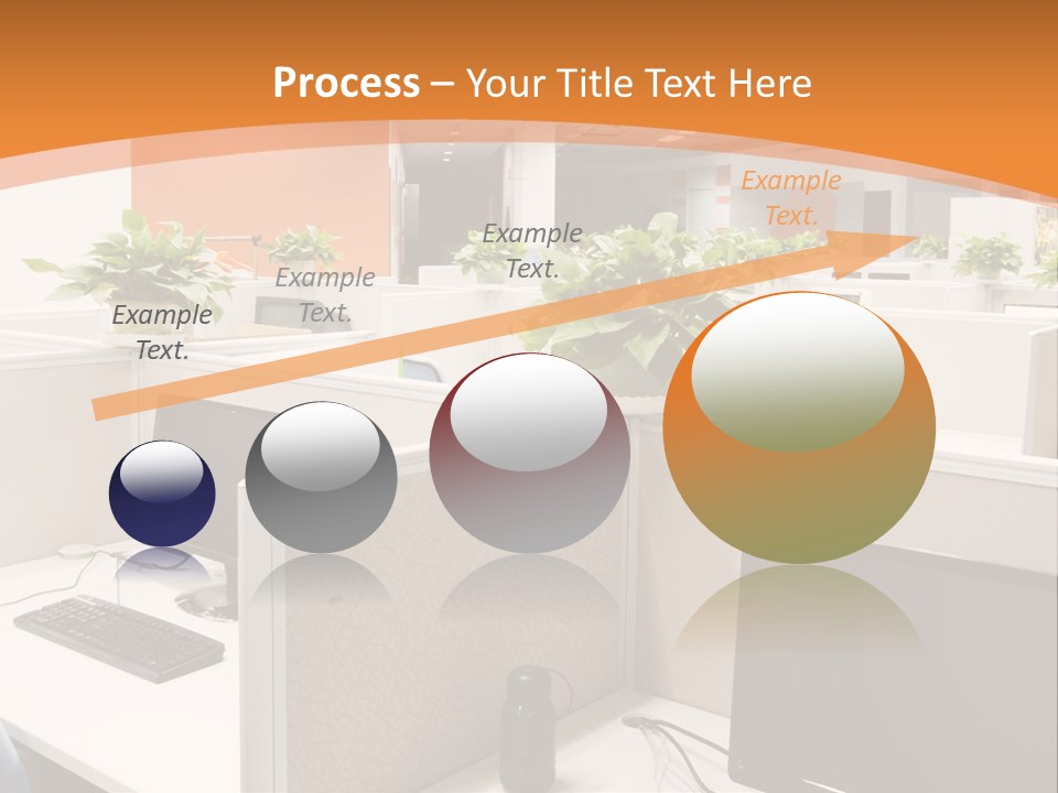 An Office With Desks And Computers In It PowerPoint Template