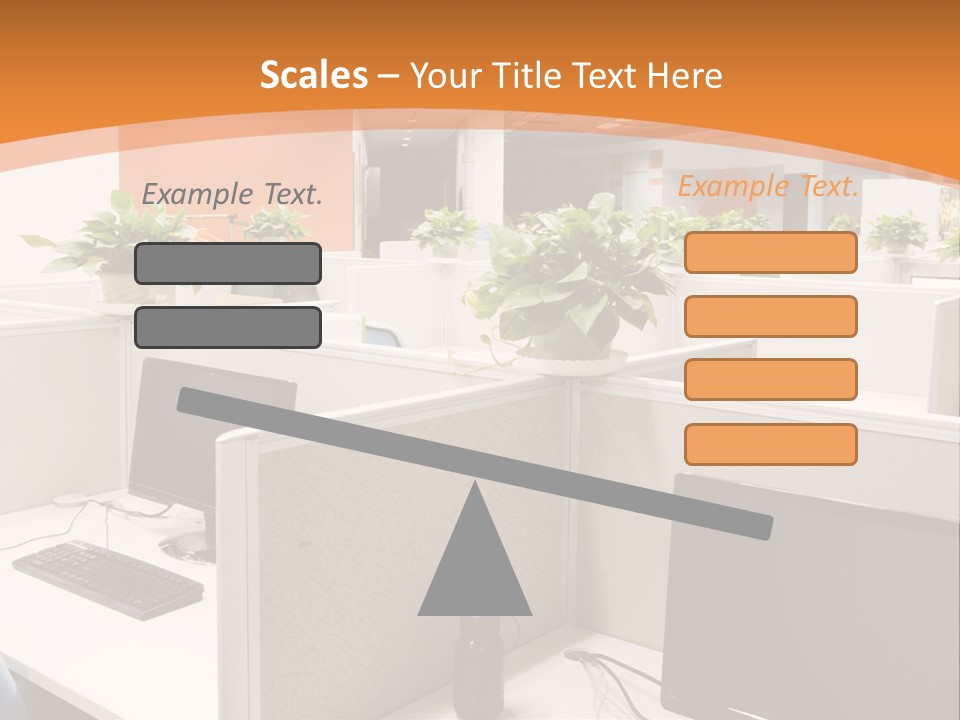 An Office With Desks And Computers In It PowerPoint Template