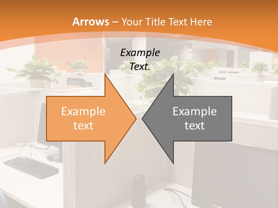 An Office With Desks And Computers In It PowerPoint Template