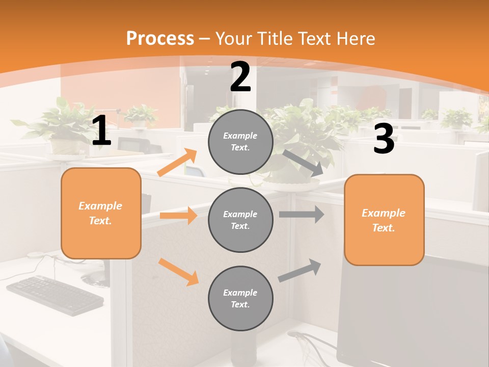 An Office With Desks And Computers In It PowerPoint Template