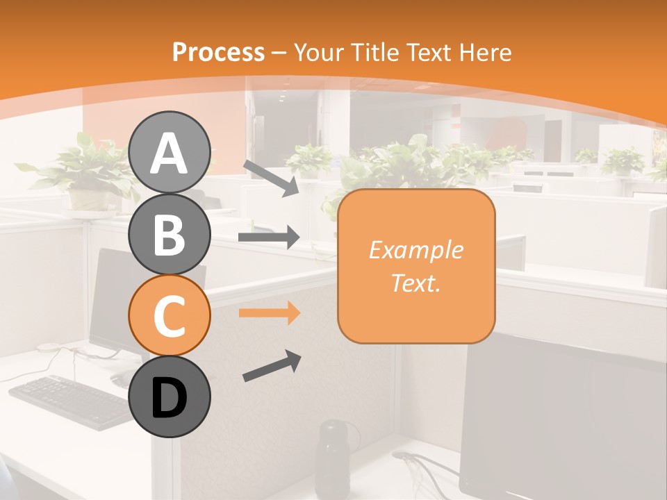 An Office With Desks And Computers In It PowerPoint Template