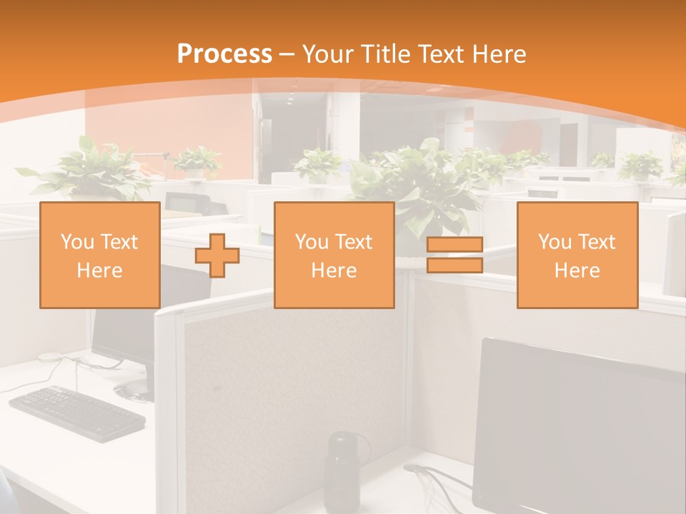 An Office With Desks And Computers In It PowerPoint Template