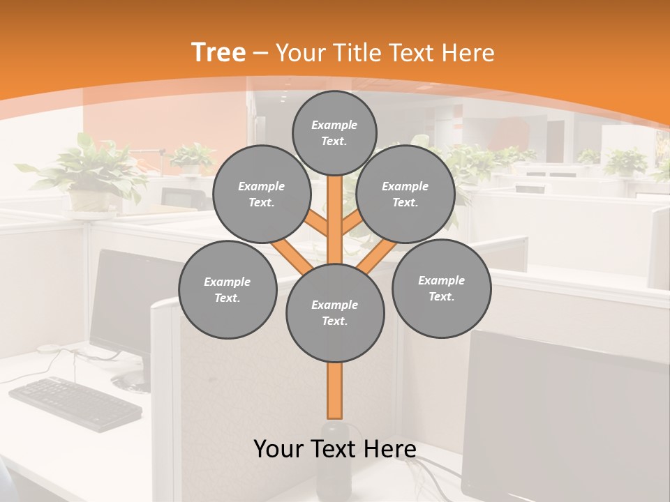 An Office With Desks And Computers In It PowerPoint Template
